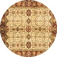 thumbnail image 1 of Ahgly Company Indoor Round Oriental Brown Traditional Area Rugs, 6' Round, 1 of 4