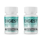 Pure Food Digest 2-Pack | Digestive Enzymes Plus Prebiotics, Probiotics & Soothing Herbs | Support Gut Health Naturally | Doctor Formulated | 60 Plant-Based Capsules