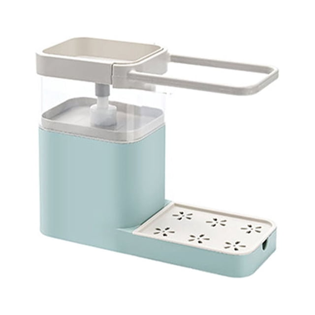 Cateissary Dispensador de jabón con soporte de esponja Estante colgante Caja de detergente líquido Contenedor de limpieza Prensa multifuncional Cocina y Comedor Verde