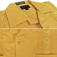 thumbnail image 2 of vkwear Men's Guayabera Cuban Beach Wedding Casual Short Sleeve Dress Shirt (Yellow, M), 2 of 4