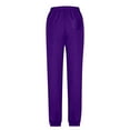 thumbnail image 3 of Lixiuxyad Long Straight Pants Women's Casual Jogger Pants Comfortable Sweatpants With Pockets Soft Stretchy Tapered Leg Workout Yoga Athletic Home Wear Purple, 3 of 3