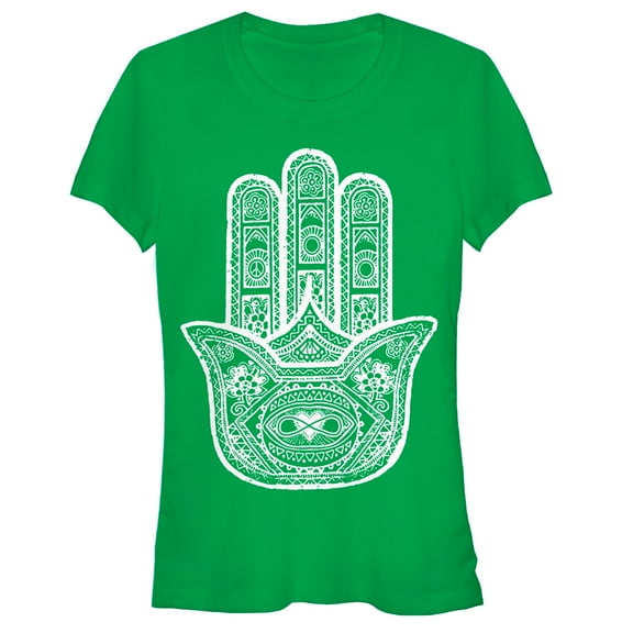 Junior's Lost Gods Hamsa Graphic Tee Kelly Green 2X Large