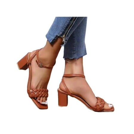 

Gomelly Ladies Spring Comfortable Square Toe Pumps Party Soft Fashionable Shoes Casual Chunky Heels Sandals