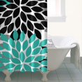 thumbnail image 5 of Small Stall Narrow Shower Curtain 36"W x 72"L – Tropical Bohemian Leaves, Mid-Century Abstract Boho Botanical Bathroom Decor, Vintage Floral Palm Leaf Pattern, Rustic Tribal Folk Style, 5 of 5