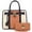 Brown/Grey, variant on Dasein Women Handbags Purses Two Tone Satchel Bags Top Handle Shoulder Bags Work Tote with Matching Wallet