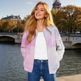 thumbnail image 2 of Vinsonshop Womens Bomber Jacket Casual Outerwear Womens Coats and Jackets Outerwear for Women Full Zip Jacket Business Casual Jackets for Women Womens Jackets Casual Purple 1 M, 2 of 7