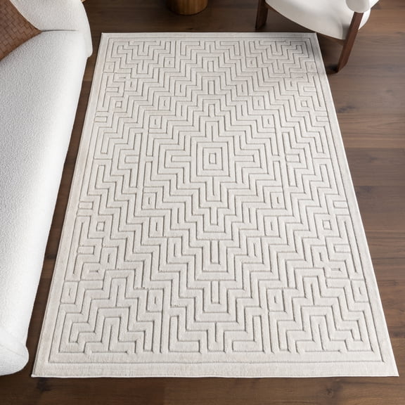 Nuloom Zinnia Geometric Indoor/Outdoor Area Rug, 5' 3" x 7' 7", Zinnia Cream