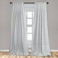 thumbnail image 5 of Ambesonne Floral Curtains, Scroll Curls Mosaic Tile, Pair of 28"x63", Black Blue and White, 5 of 5
