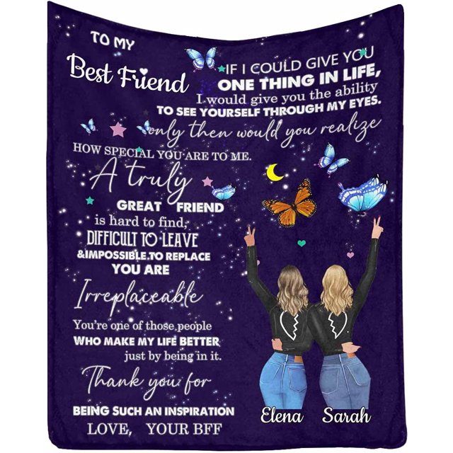 LHSHID Custom Blanket to My Best Friend I Would Give You The Ability to See Yourself Through My Syes Bed Throws Light Blanket Gift for Best Friend Bestie