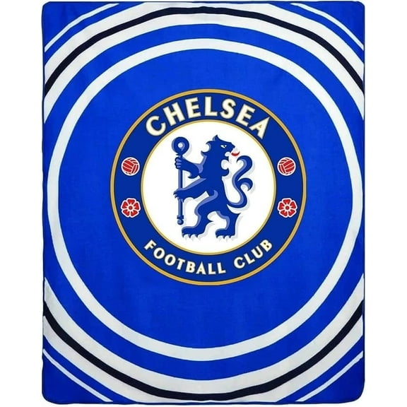 Forever Collectibles Chelsea Football Club Blue Circular Pattern Fleece Throws, 47.24 x 59.06"