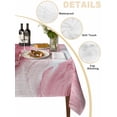 thumbnail image 2 of Pink Marble Table Cloth, Waterproof Tablecloth for Rectangle Tables, Summer Ocean Wave Red Ombre Reusable Washable Fabric Table Cover for Restaurant Kitchen Dining Tables 54"x108", 2 of 9