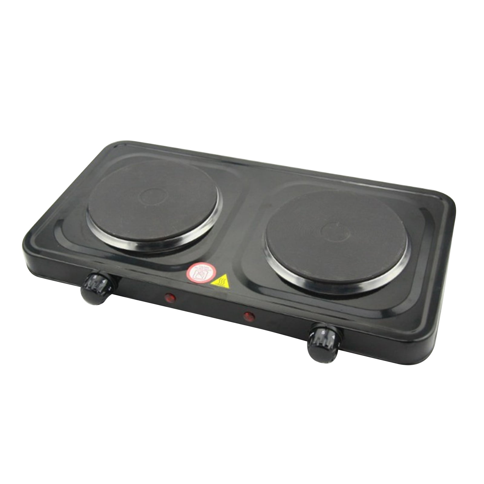 Wallfire Portable Electric Double Burner, 2000W Hot Plate Kitchen Cooktop Cooking Stove Frying Pan and Easy to Clean for Home,Camp or Dorm, Adjustable Temperature, Black