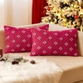 thumbnail image 2 of 2PCS Decorative Throw Pillow Covers Rhombic Jacquard Pillowcase Soft Square Cushion Case for Couch Sofa Bed Bedroom Living Room, 12 X 20in, 2 of 7
