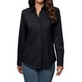 thumbnail image 7 of Siliteelon Women's Black Button Down Dress Shirts Cotton Long Sleeve Blouse Classic Fit Work Business Casual Tops, 7 of 7