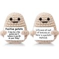 thumbnail image 1 of piezas de patata positiva, minijuguete divertido de lana de punto de 3 pulgadas con tarjeta positiva, linda muñeca creativa de vida positiva, patata para regalo de cumpleaños, decoración de fiesta de, 1 of 5