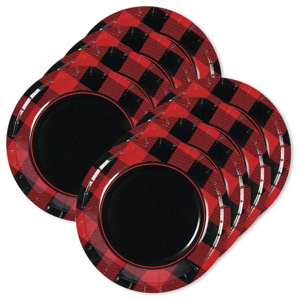Buffalo Plaid Dessert Plates (24)