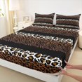 thumbnail image 3 of jejeloiu Chic Zebra Print Full Size Sheets,Leopard Cheetah Stripe Bed Sheets,Brown Black Lines Sheet Sets For Teens,Super Cozy Room Decor,4 Pieces, 3 of 7
