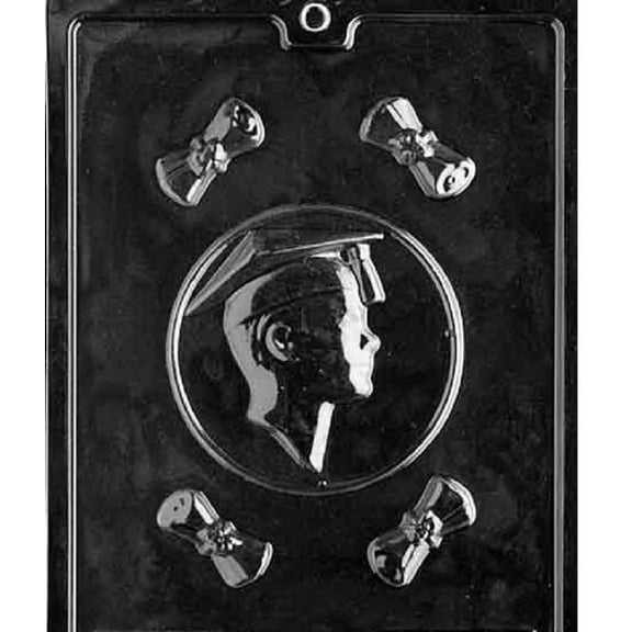 Grandmama's Goodies M016 Male Graduate Graduation Chocolate Candy Soap Mold with Exclusive Molding Instructions
