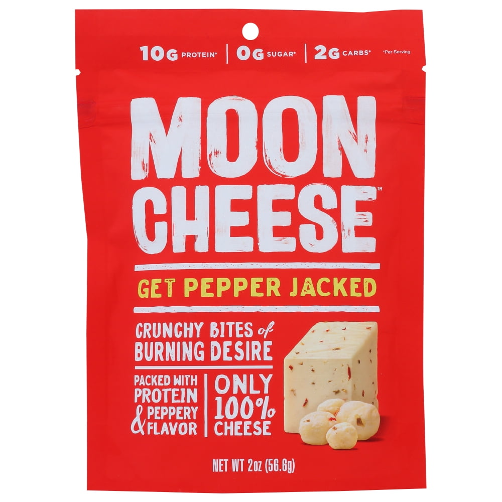 Moon Cheese's Pepper Jack Dehydrated Cheese Snack Case of 12 2 OZ