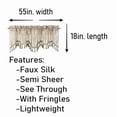 thumbnail image 4 of 1-Piece Solid Faux Silk Swag Waterfall Ascot Window Curtain Valance w/Tassels Trim Rod Pocket 55" x 18" Wave, 4 of 5