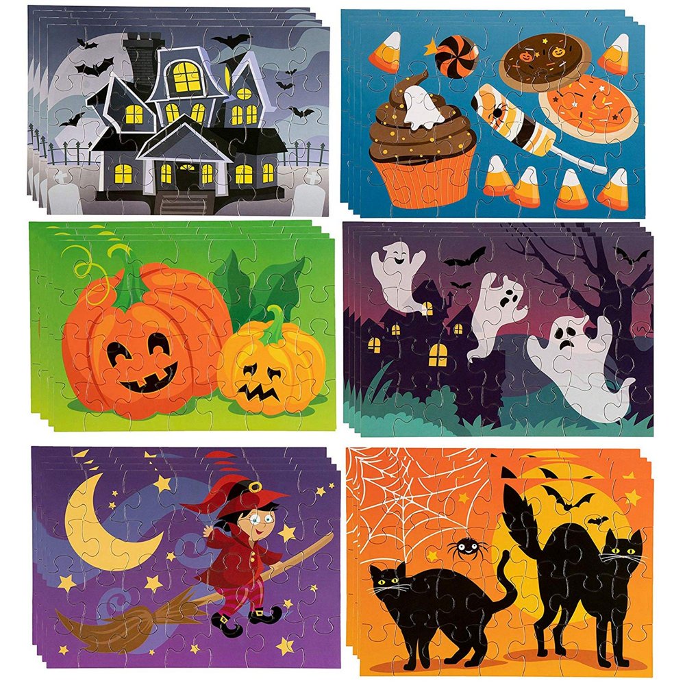 36Pack Halloween Jigsaw Puzzles, Kids Party Favor, Goodie Bag Fillers