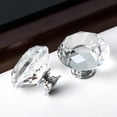 thumbnail image 4 of Paquete de 6 pomos de cristal para armario, tiradores con forma de diamante de 40 mm, tiradores para cajones, armarios de cocina, armarios, armarios de baño (transparentes), 4 of 5