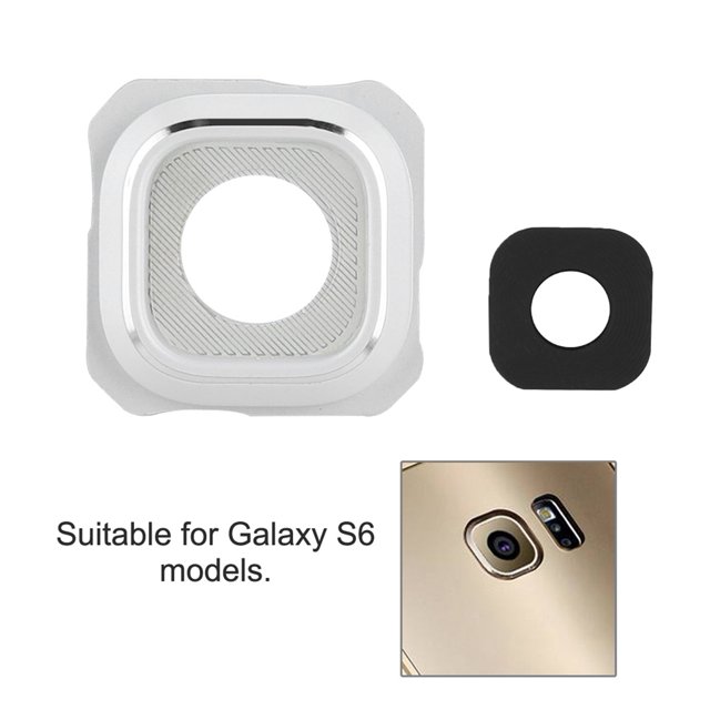lente de teléfono móvil 2PCS Cubierta de marco de lente de cámara de vidrio para teléfono móvil para Samsung Galaxy S6 G920 G920F Blanco,Lente de la cámara del teléfono móvil Marco de la lente de la l Higoodz Accesorios electrónicos