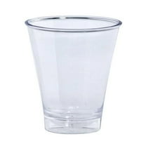 EcoQuality 5oz Clear Double Shot Glass - Disposable Clear Plastic Cups - Eco-friendly Cold Cups for Home, Office, Events, Wedding, Parties (60)