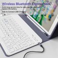 thumbnail image 3 of Funda Teclado KVTVOU para iPad 9ª/8ª/7ª Generación (10.2 Pulgadas, 2021/2020/2019), Teclado Inalámbrico Bluetooth Magnético Desmontable, Funda Folio con Soporte y Porta Lápiz, Morado, 3 of 9