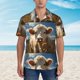 thumbnail image 2 of Fotbe Daisy Meadow Cow Camisa Hawaiana para Hombre Unisex – Camisa Casual de Verano con Botones de Manga Corta de Algodón y Lino,3X-Large, 2 of 7