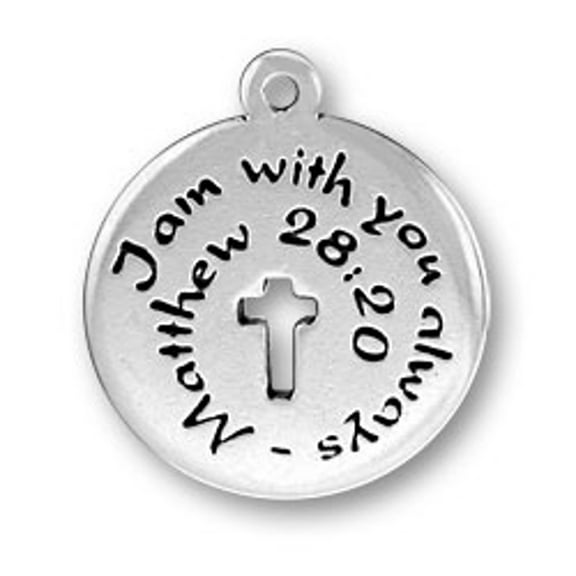 Sterling Silver 16" .8mm Box Chain I AM YOU ALWAYS Pendant Necklace