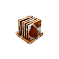 thumbnail image 2 of PORTAVASOS CUADRADO RESINA BLANCA CON MADERA DE ACACIA, 2 of 4