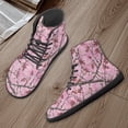 thumbnail image 4 of POLERO Women's Pink Maple Leaf Camo Hunting High Top Walk Shoes for Girls Running Trainer Athletic Barefoot Sneakers PU Leather Walking Business Work Jogging Gym Sneaker with Ankle Support, 4 of 7