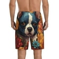 thumbnail image 5 of Cauagu Cute Colorful Flower French Bulldog Print Pajama Bottoms for Men Sleep Pajama Shorts Elastic Waistband Sleep Pajama Short Men's PJ Shorts -Large, 5 of 6