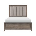thumbnail image 2 of Cady Classic Upholstered Queen Bed, Channel Tufted Headboard, Brown Fabric, 2 of 5