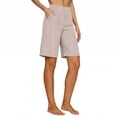 thumbnail image 2 of YueHuiYing Womens Bermuda Golf Shorts Inseam - Quick Dry Active Shorts with Pockets Athletic and Breathable, 2 of 5