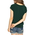 thumbnail image 2 of Summer Short Sleeved V-Neck Casual Solid Color T-Shirt Tops, 2 of 4