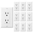 thumbnail image 2 of 10 Pack Prises Électriques Résistantes à l'Inviolabilité avec Plaque Murale, 15A 125V, Auto-Mount, 2 of 7