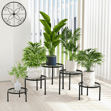 5 Pack Metal Plant Stands, Removable Flower Pot Stands Plant Stand Indoor, Heavy Duty Plant Stand Outdoor, Anti-Rust Iron Plant Pot Shelf, Decoration Racks for Home