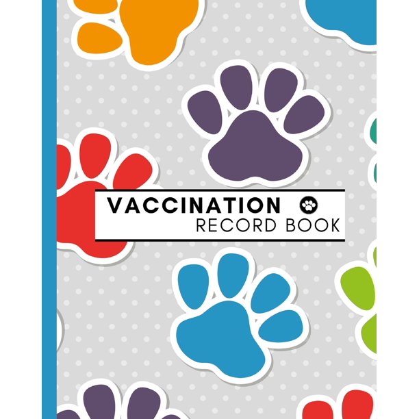 Vaccination Record Book Friendly Paws Cover. Pet Health Journal. Cute