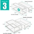 thumbnail image 2 of Sorbus Fridge Drawers - Clear Stackable Pull Out Refrigerator Organizer Bins (1 Large, 2 Small), 2 of 6