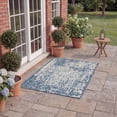 thumbnail image 4 of SAFAVIEH Courtyard Kiro Abstract Indoor/Outdoor Area Rug, Navy/Grey, 2'7" x 5', 4 of 13