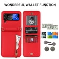 thumbnail image 4 of Allytechgroup Wallet Case for Samsung Galaxy Z Flip 4 with Crossbody Strap, Premium PU Leather Zipper Pocket Shockproof Cards Holder Phone Case for Women Girls, Red, 4 of 8