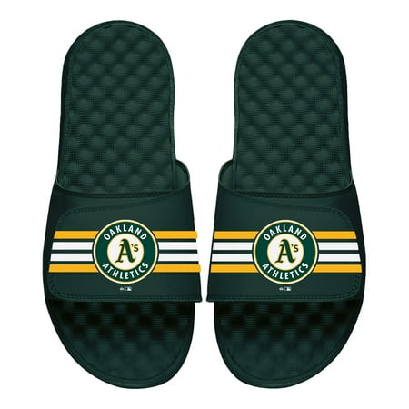 

Men s ISlide Dark Green Oakland Athletics Primary Stripes Slide Sandals