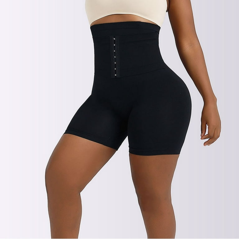 Tummy Control Shapewear Thong High Waist Shorts Lifter Thigh Slim Waist  Trainer Shorts Body Shapers Black One Size 