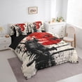 thumbnail image 4 of Manfei Tokyo Samurai Teens 7pcs Bedding Comforter Set, Ancient Worrior Queen Bedding Sets, Japanese Style Sun Reversible Queen Sheet Sets, Luxury Bedroom Decor, 4 of 8
