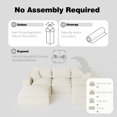 thumbnail image 4 of 108 Cloud Couch, Beige Modern Sectional Couches for Living Room, L-Shape Modular Sofa with Chaise, Deep Seat, Plush Corduroy, Left-Right Interchangeable, No Assembly, 4 of 10