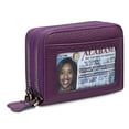 thumbnail image 1 of Small Genuine Leather Wallet for Women, RFID Blocking Credit Card Holder Wallet （purple）, 1 of 6