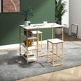thumbnail image 2 of HOMCOM 3 Piece Bar Table Set, Modern Pub Dining Table Set for 2, White, 2 of 10