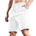 thumbnail image 2 of Men's 7 Inch Mesh Shorts, Elastic Waist Drawstring Quick Dry Breathable Athletic Shorts with Pockets, Loose Fit Summer Workout & Casual Shorts White, 2 of 6